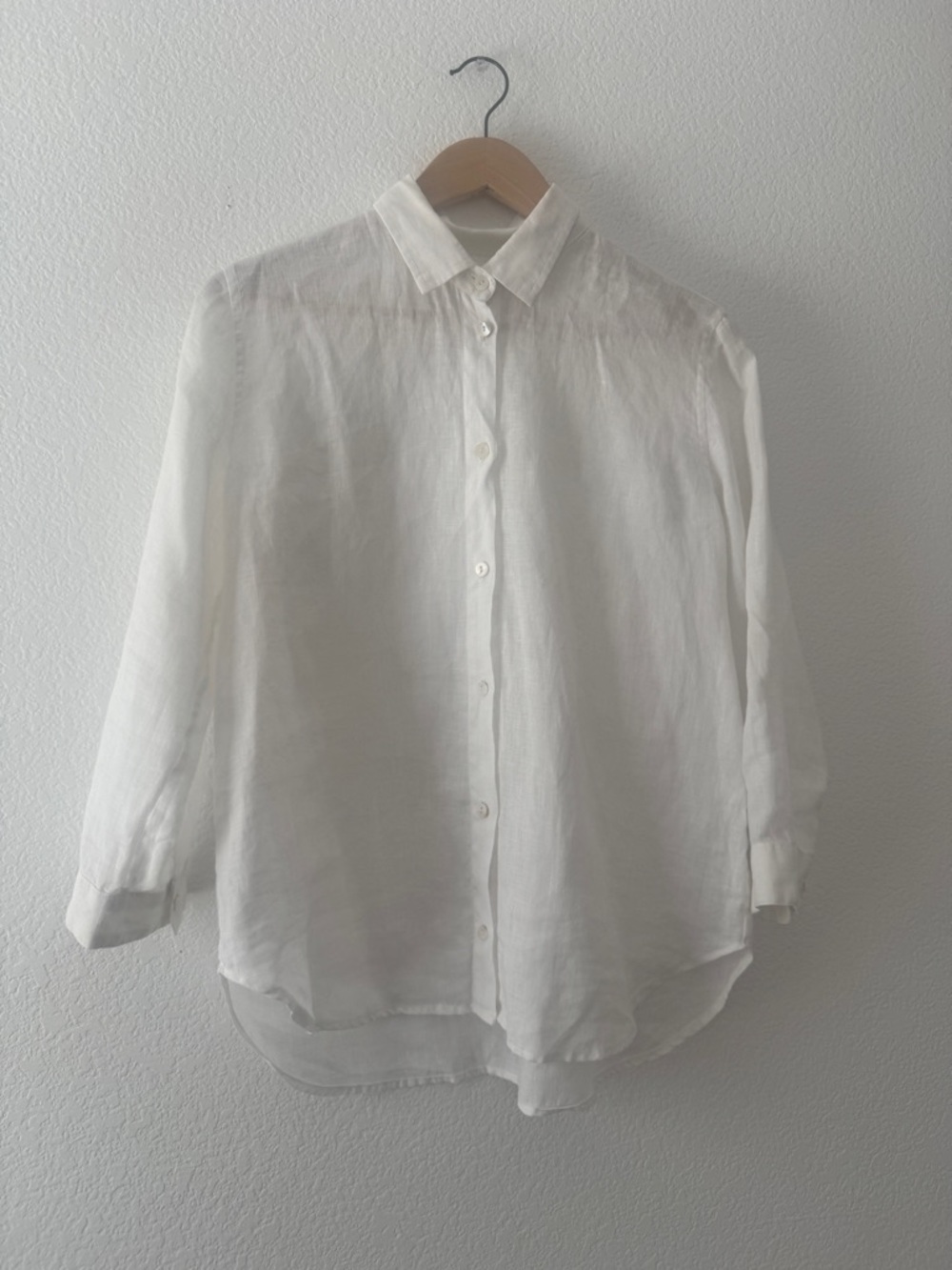 Beatrice Valenzuela White Linen Button-Down Shirt